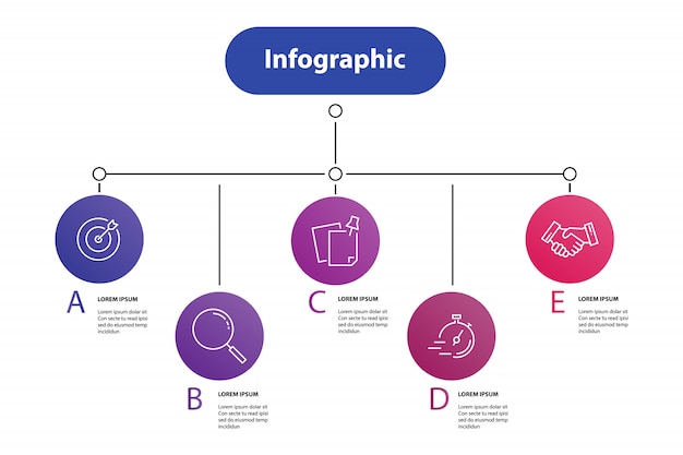 Paso de elemento de infografía, planificación de infografía