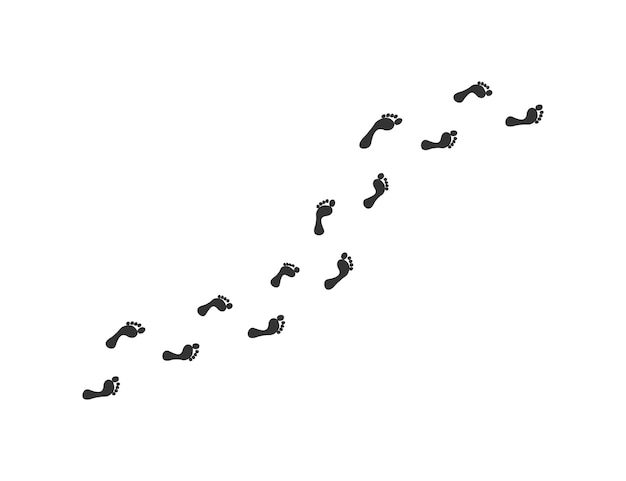 Paso huellas caminos icono Huellas humanas pie descalzo ilustración símbolo rastro vector