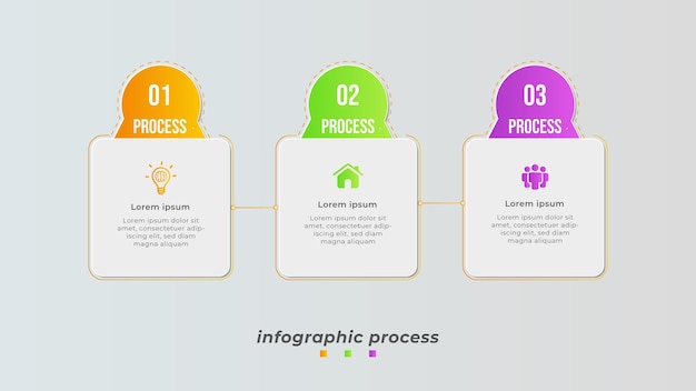 Paso infográfico vectorial moderno y diseño de presentación
