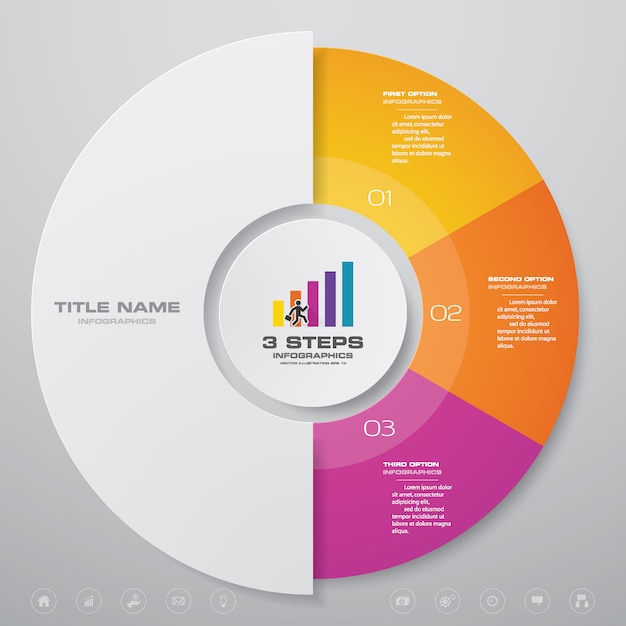 Vector pasos del ciclo gráfico de elementos infográficos.