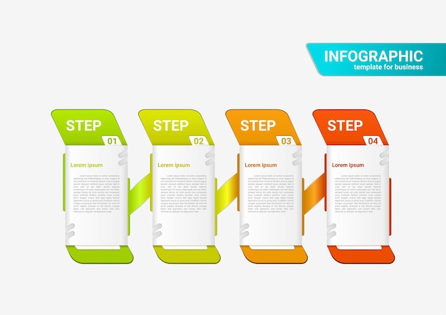 Pasos diseño de plantilla de elemento de infografía de proceso de negocio de línea de tiempo