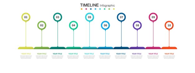 Vector pasos diseño de plantilla de infografía de proceso de línea de tiempo de visualización de datos comerciales