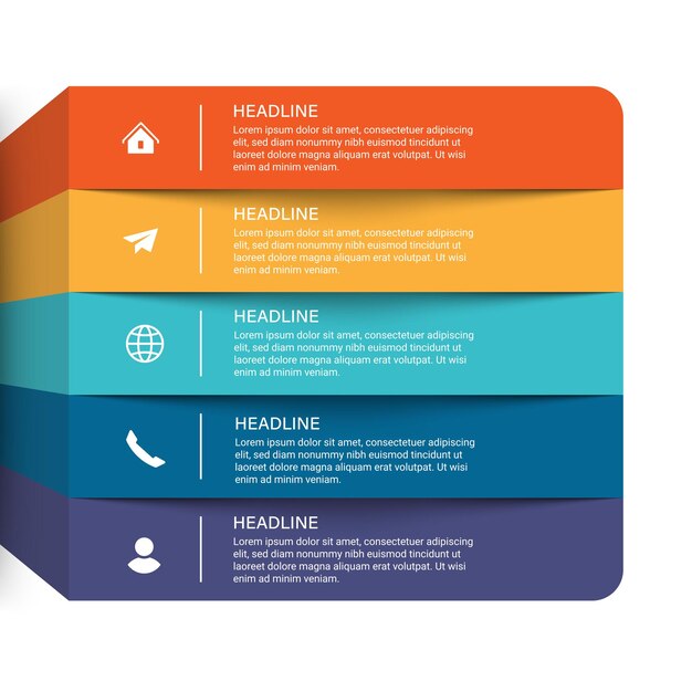 Pasos diseño de plantilla infográfica de proceso de línea de tiempo de visualización de datos comerciales con icono