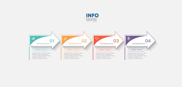 Pasos de elementos de infografía