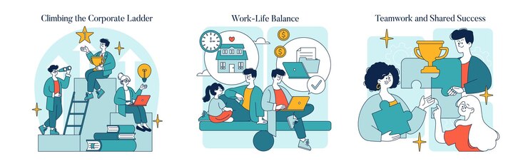 Vector pasos para el éxito profesional esta ilustración visual destaca las estrategias críticas de avance profesional