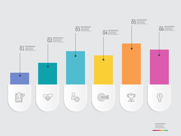 Pasos horizontales línea de tiempo elemento infográfico fondo del informe