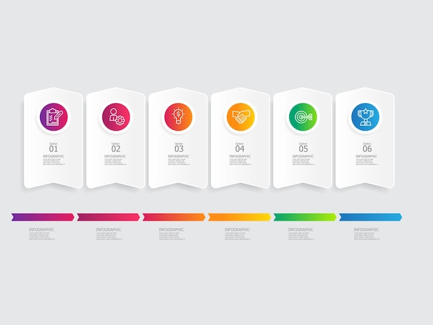 Pasos horizontales línea de tiempo elemento infográfico fondo del informe