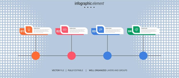pasos de la infografía de negocios vectorial