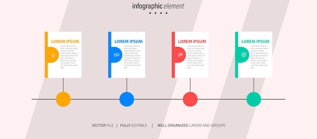 pasos infográficos de negocios vectoriales