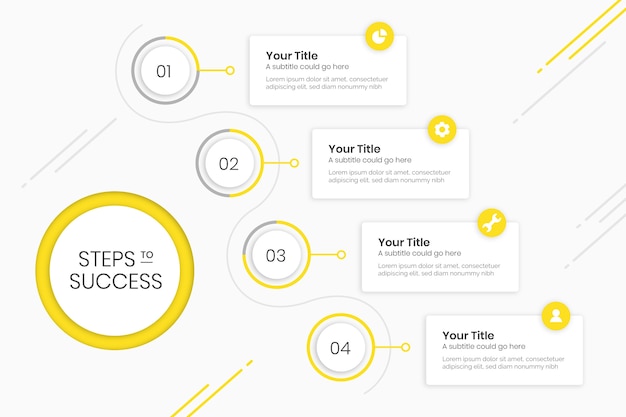 Vector pasos infográficos de plantilla de diseño plano