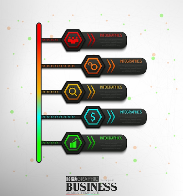 Vector pasos de la línea de tiempo elemento de infografía