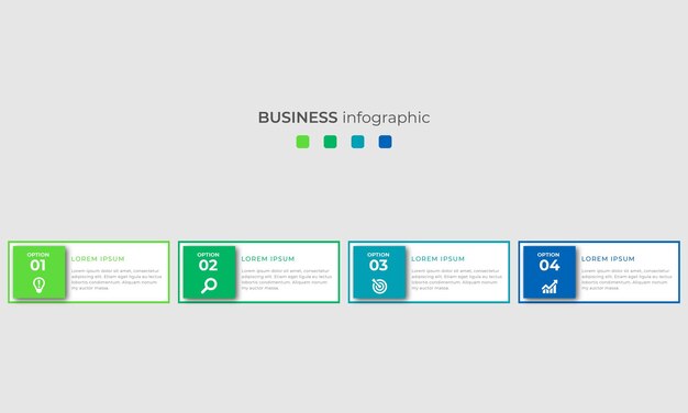 Pasos Línea de tiempo Infografías Imágenes plantilla Diseño Concepto de negocio con 4 pasos u opciones