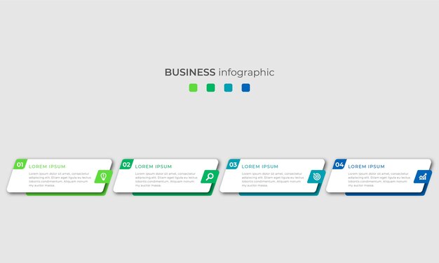 Pasos Línea de tiempo Infografías Imágenes plantilla Diseño Concepto de negocio con 4 pasos u opciones