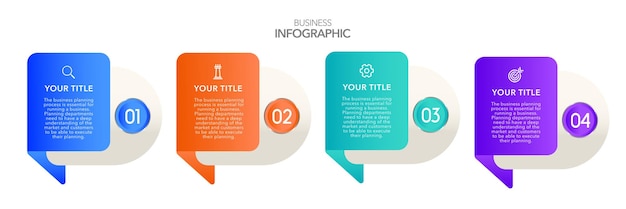Pasos o opciones de procesos de negocios infográficos, stock de plantillas infográficas vectoriales