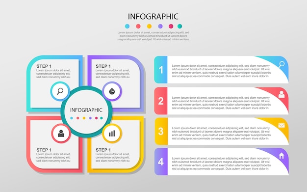 Vector pasos o procesos de plantilla de diseño de infografía empresarial