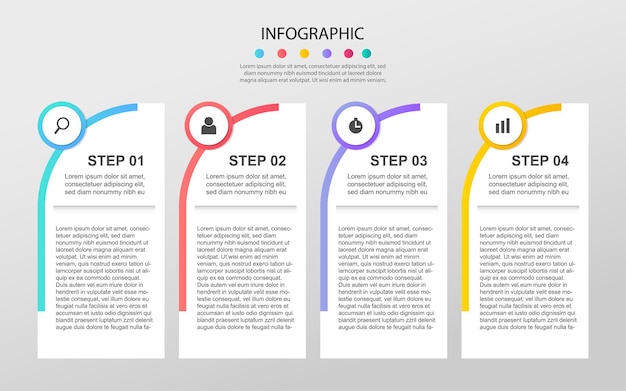 Pasos o procesos de plantilla de diseño de infografía empresarial