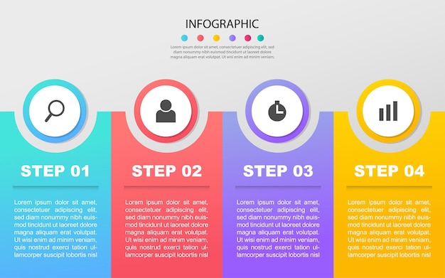 Vector pasos o procesos de plantilla de diseño de infografía empresarial