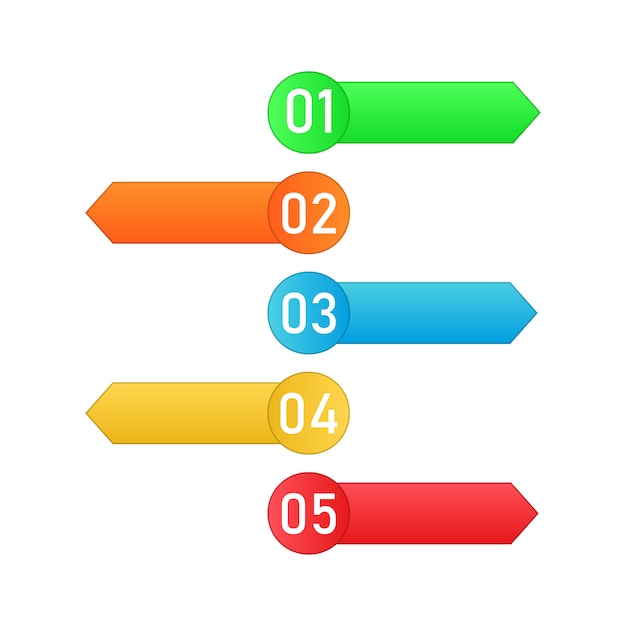 Los pasos del proceso. elementos de infografía vectorial.