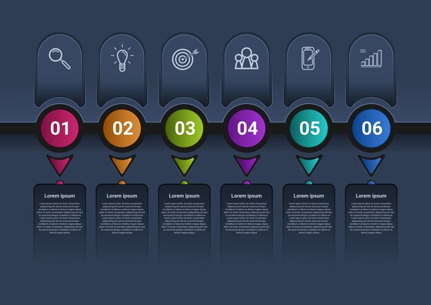 Pasos del proceso de negocio elemento de infografía Plantilla de línea de tiempo