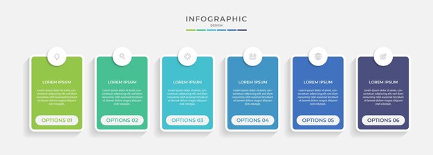 Pasos de visualización de datos de negocio Línea de tiempo del proceso Diseño de plantillas infográficas con íconos