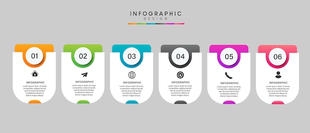 Pasos de visualización de datos de negocio Línea de tiempo del proceso Diseño de plantillas infográficas con íconos
