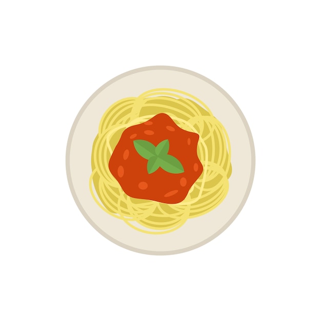 Vector pasta a la boloñesa espaguetis a la boloñesa