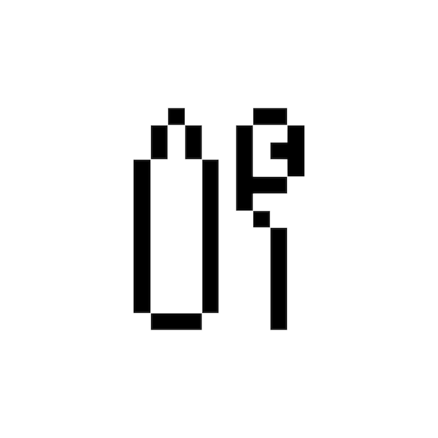 pasta de dientes y cepillo de dientes pixel art