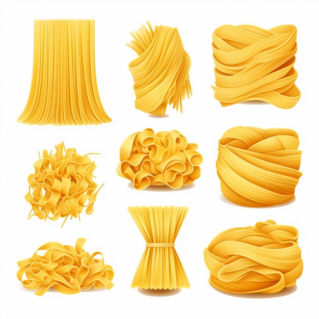 Vector pasta espagueti comida comida italiana vector ilustración cocina cocina restaurante gráfico