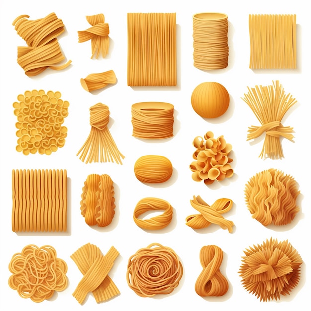 Vector pasta espagueti comida comida italiana vector ilustración cocina cocina restaurante gráfico
