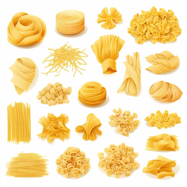 Vector pasta espagueti comida comida italiana vector ilustración cocina cocina restaurante gráfico