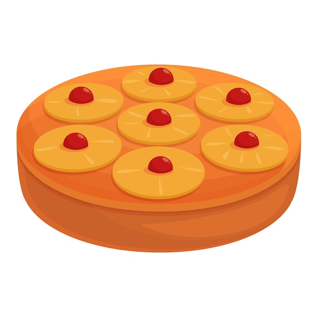 Pastel al revés cocina icono dibujos animados vector restaurante cocina azúcar sabroso