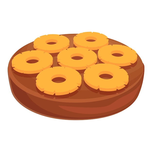 Pastel al revés comida icono dibujos animados vector restaurante cocina tarta de manzana