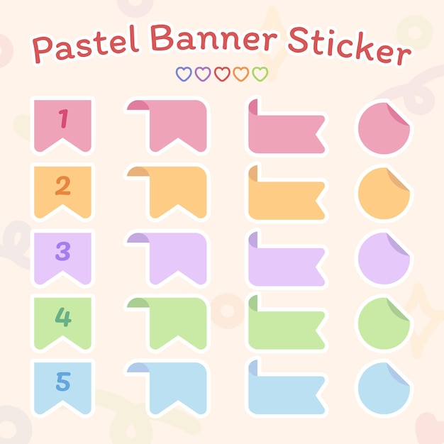 Pastel Banner Pegatina