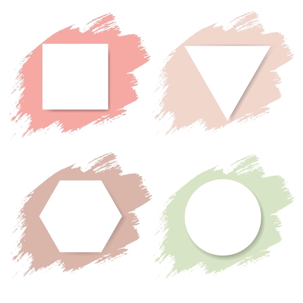 Pastel blot con cartel blanco con malla de degradado, ilustración vectorial