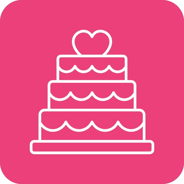 un pastel de boda con un corazón en la parte superior