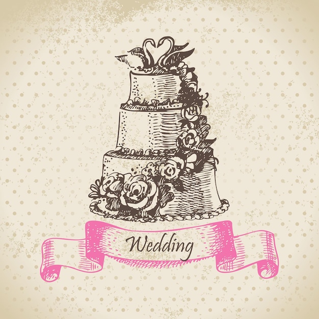 Vector pastel de bodas. ilustración dibujada a mano