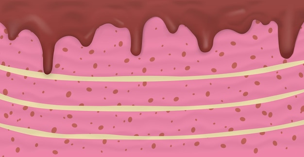 Pastel de capa de fondo panorámico textura de alimentos Vector