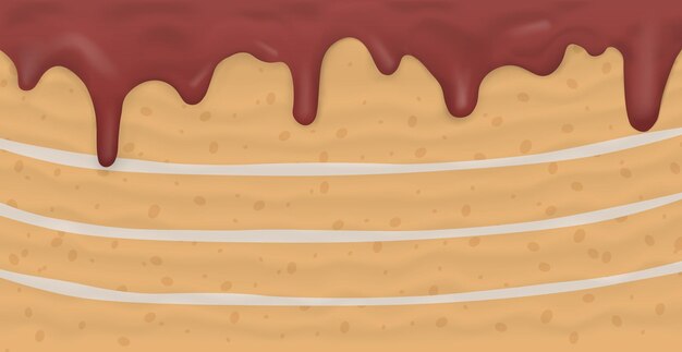 Pastel de capa de fondo panorámico textura de alimentos Vector