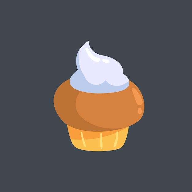 pastel de chocolate con crema de vainilla en diseño vectorial plano