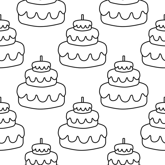 pastel chocolate día cumpleaños vela patrón vector