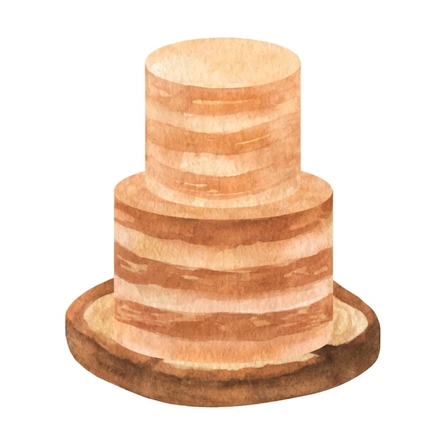 Pastel clásico en capas sobre soporte de madera clipart romántico de boda