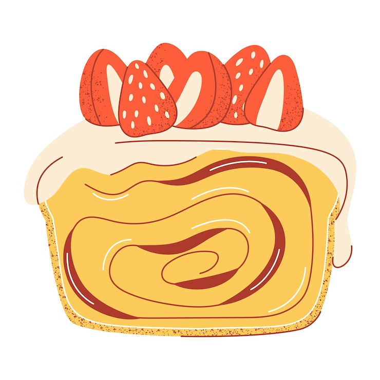 Vector pastel de crema de fresa