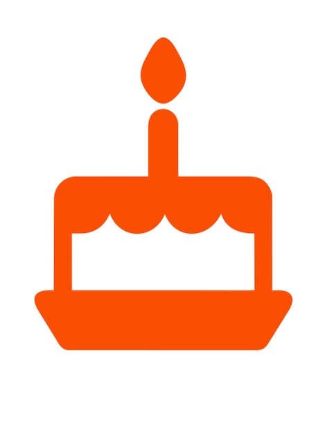 pastel de cumpleaños aislado de diseño minimalista estilo de diseño gráfico con pictograma de confeti