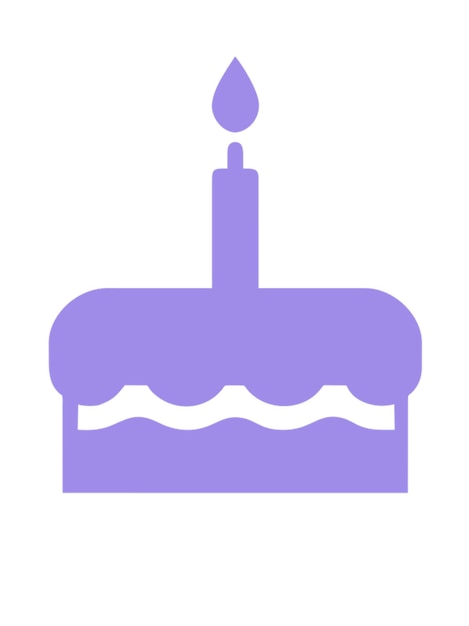 pastel de cumpleaños aislado de diseño minimalista estilo gráfico pictograma