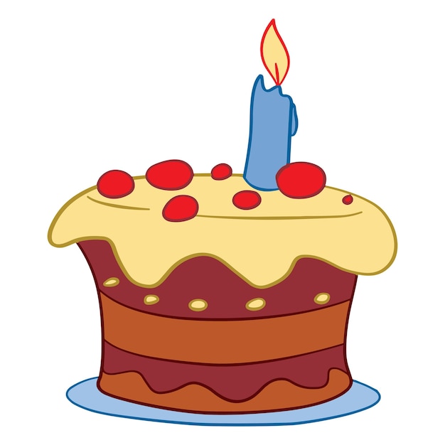 Un pastel de cumpleaños aislado sobre un fondo blanco