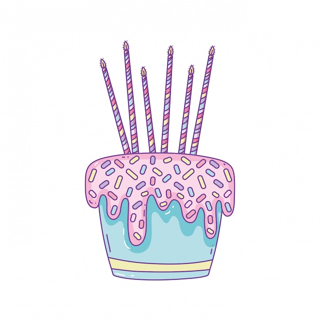 Pastel de cumpleaños de dibujos animados