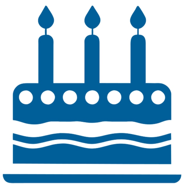 pastel de cumpleaños con icono de velas