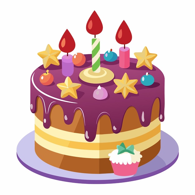 un pastel de cumpleaños con un número 3