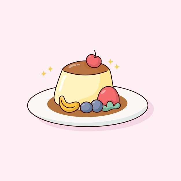 Pastel de cumpleaños de pago delicioso de dibujos animados de Doodle