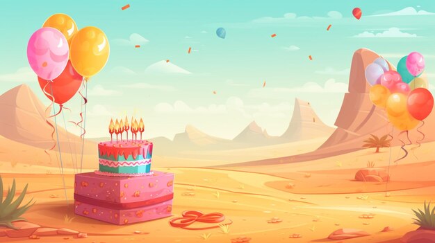 Vector un pastel de cumpleaños con las palabras cumpleaños en la parte superior